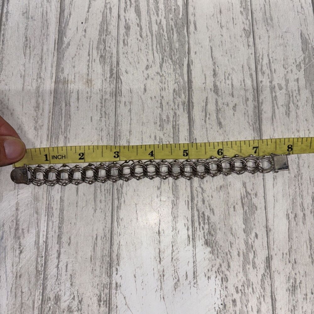 Sterling Silver Interlocking Chain Bracelet - image 5